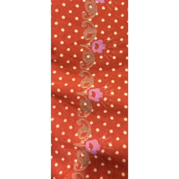 Women’s TEEKI Orange Polka Dot / Floral Leggings Size M *B5 - Picture 2 of 4
